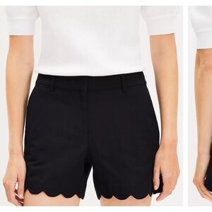 LOFT Womens Size 6‎ Black Scalloped Edge Riviera Shorts Stretch Pockets